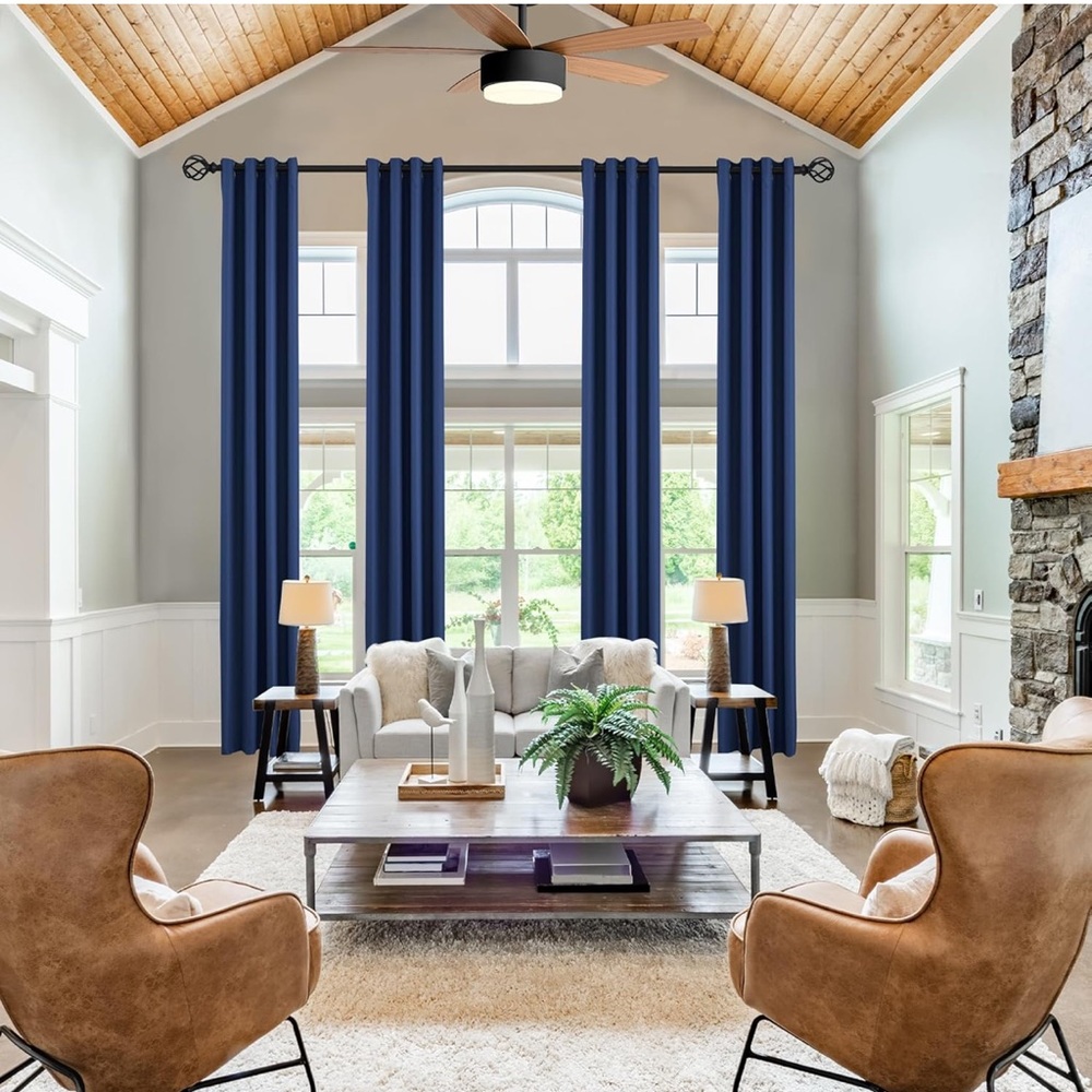 Luxurious Navy Drapes for Home Decor
